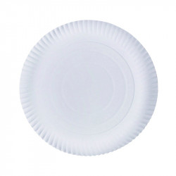 Assiette en carton recyclé blanche ronde 17 cm de notre vaisselle jetable  carton recyclable.