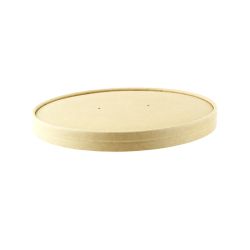 Couvercle brun en carton kraft sans matière plastique, Waterbased Ø61mm H7,5 mm, 50pcs