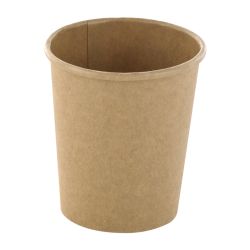 Pot à soupe et glace en carton kraft brun sans plastique, Waterbased Ø61mm H65 mm, 50pcs