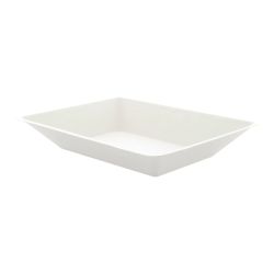 Assiette rectangulaire blanche en pulpe "Eco-Design" 450 ml 17 x 13 x 2,8 cm x 50 unités