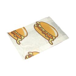 Sac papier ingraissable décor burger 14 x 5 x 22 cm x 1000 unités