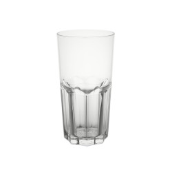 Verre Cupoly à facette Long Drink PET réemployable transparent  330ml Ø87mm 74x H140 mm, 48pcs