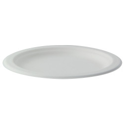 Assiette ronde blanche en pulpe Ø160mm L160x160 mm, 125pcs