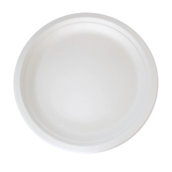 Assiette ronde blanche en pulpe Ø242mm 242x242, H23 mm, 25pcs