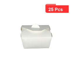 25 Pcs - Boîte repas carton blanc - 650 ml, idéale pour emporter vos plats