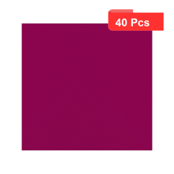 40 Pcs - Serviette micro point bordeaux - 2 plis, 38 x 38 cm