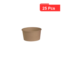 25 Pcs - Pot ronde en carton "Deli" - 480 ml, Diam: 11 cm, Hauteur: 7 cm