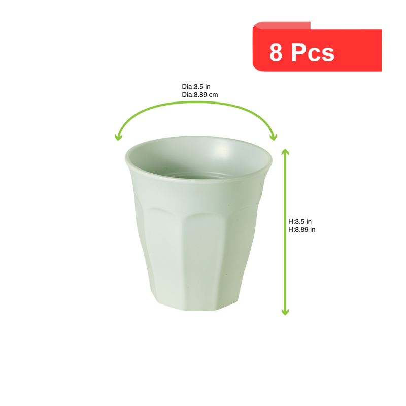 8 Pcs - Gobelet Phoenix RPET vert d'eau - 54 mm, Hauteur: 89 mm, réemployable