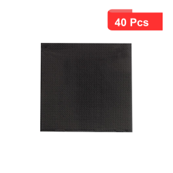 40 Pcs - Serviette micropoint noire 2 plis 38 x 38 cm