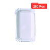 250 Pcs - Assiette rectangulaire en carton recyclé blanc 15 x 9 cm